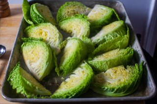 Parmesan Walnut Roasted Cabbage